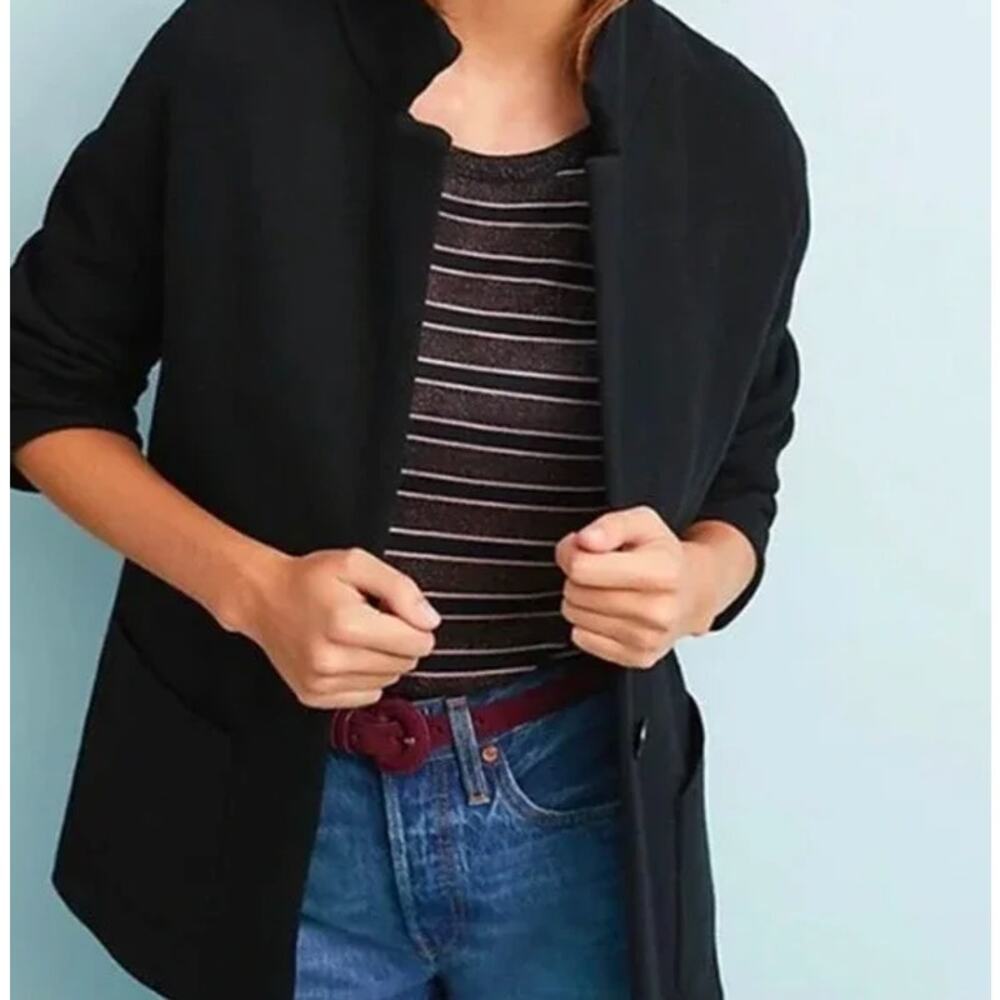 J. Crew Two  Button Long Sleeve‎ Sweater Blazer Black Size Small - Picture 2 of 9